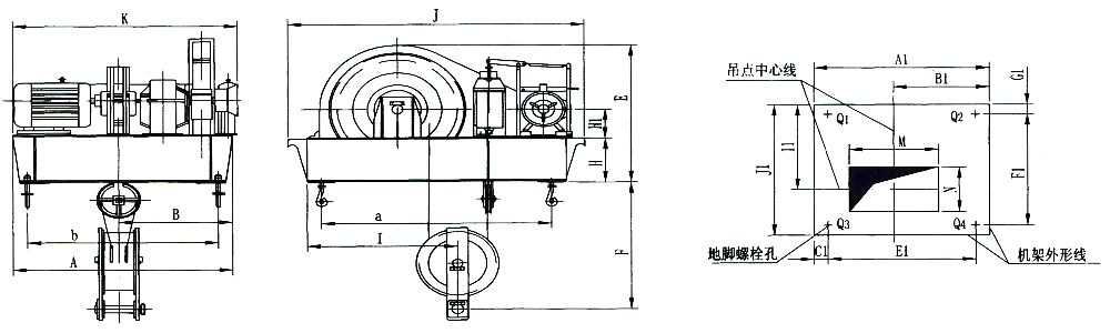 QPK1×50KN-QPK1×250KN系列卷揚式單吊點啟閉機外形及基礎(chǔ)布置示意圖.jpg